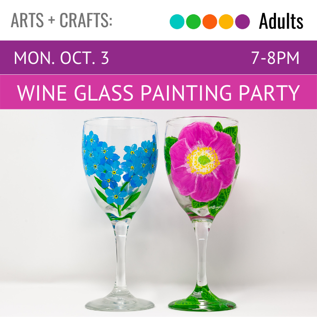 image of two wine glasses, each hand painted with flowers