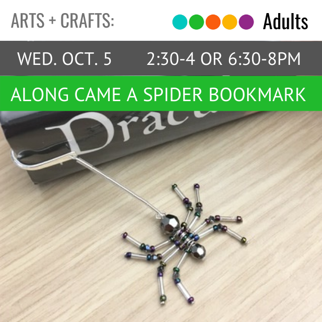 image of a bookmark made out of beads in the shape of a spider