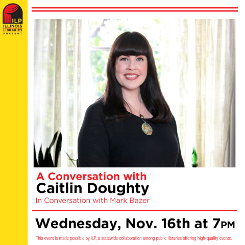 image of the author above text A Conversation with Caitlin Doughty