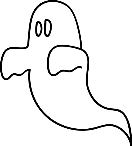 Illustration of a ghost facing left