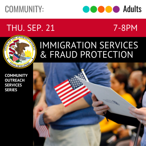 image of people sitting with one person holding a small U.S. flag and another person holding paper and a small U.S. flag