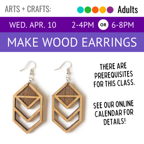 photograph of wood earrings with a chevron design