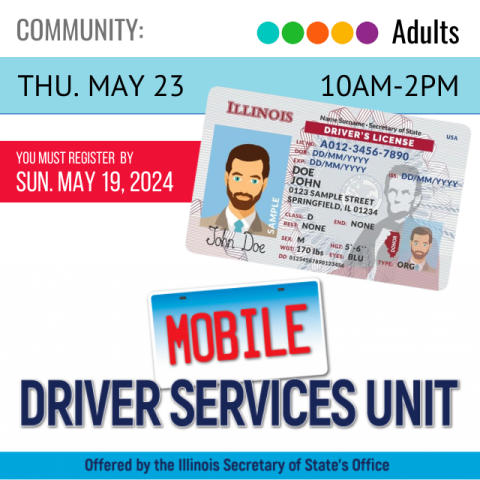 image of an Illinois license. below is text that reads Mobile Driver Services Unit