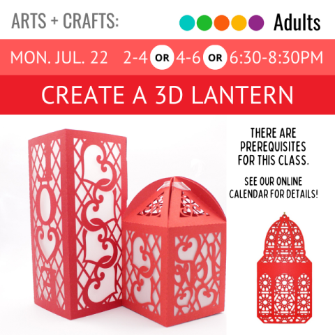 three red paper lanterns cut with intricate designs. text in black reads There are prerequisites for this class. See our online calendar for details.