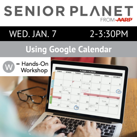 A laptop is open with the Google Calendar in view.