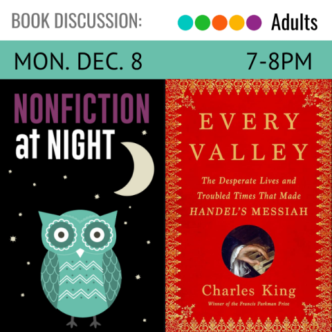 Book cover for Every Valley: The Desperate Times and Troubled Lives That Made Handel’s Messiah by Charles King.