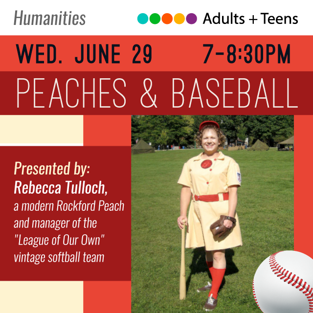 Image of Presenter Rebecca Tulloch in Rockford Peaches uniform.