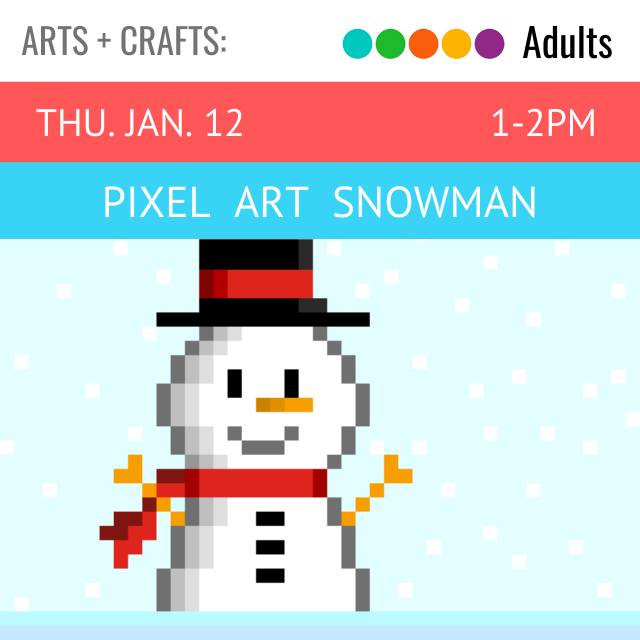 image of a pixelated snowman in 