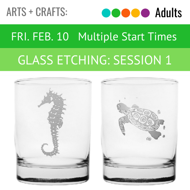 image of a glass with a sea horse and a glass with a turtle