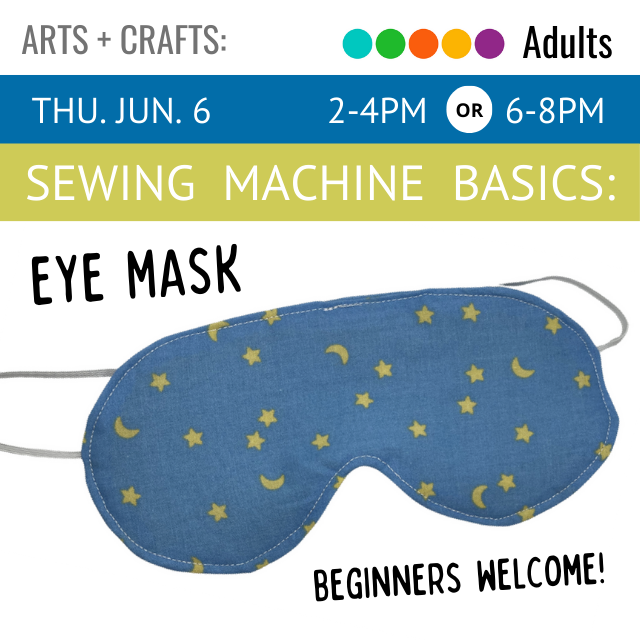 blue eye mask with yellow stars and crescent moons