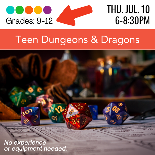 Dice and dice bag on a character sheet with program name, date and time.